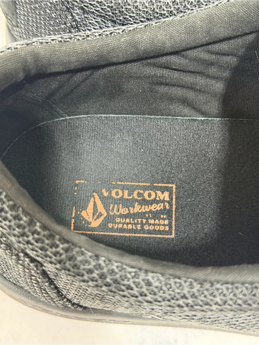 Men's Volcom Composite Toe black canvas Slip-On Moc Toe Work Shoe VM30802 11.5